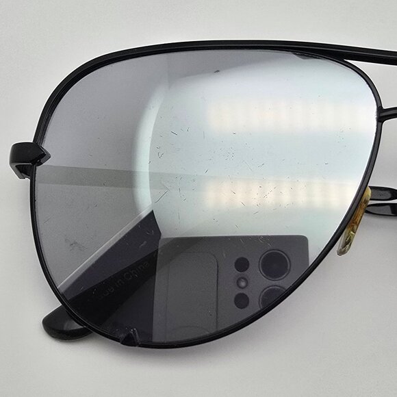 Quay Australia x Desi High Key Black Frame Silver Mirror Lens Aviator Sunglasses - Picture 16 of 16